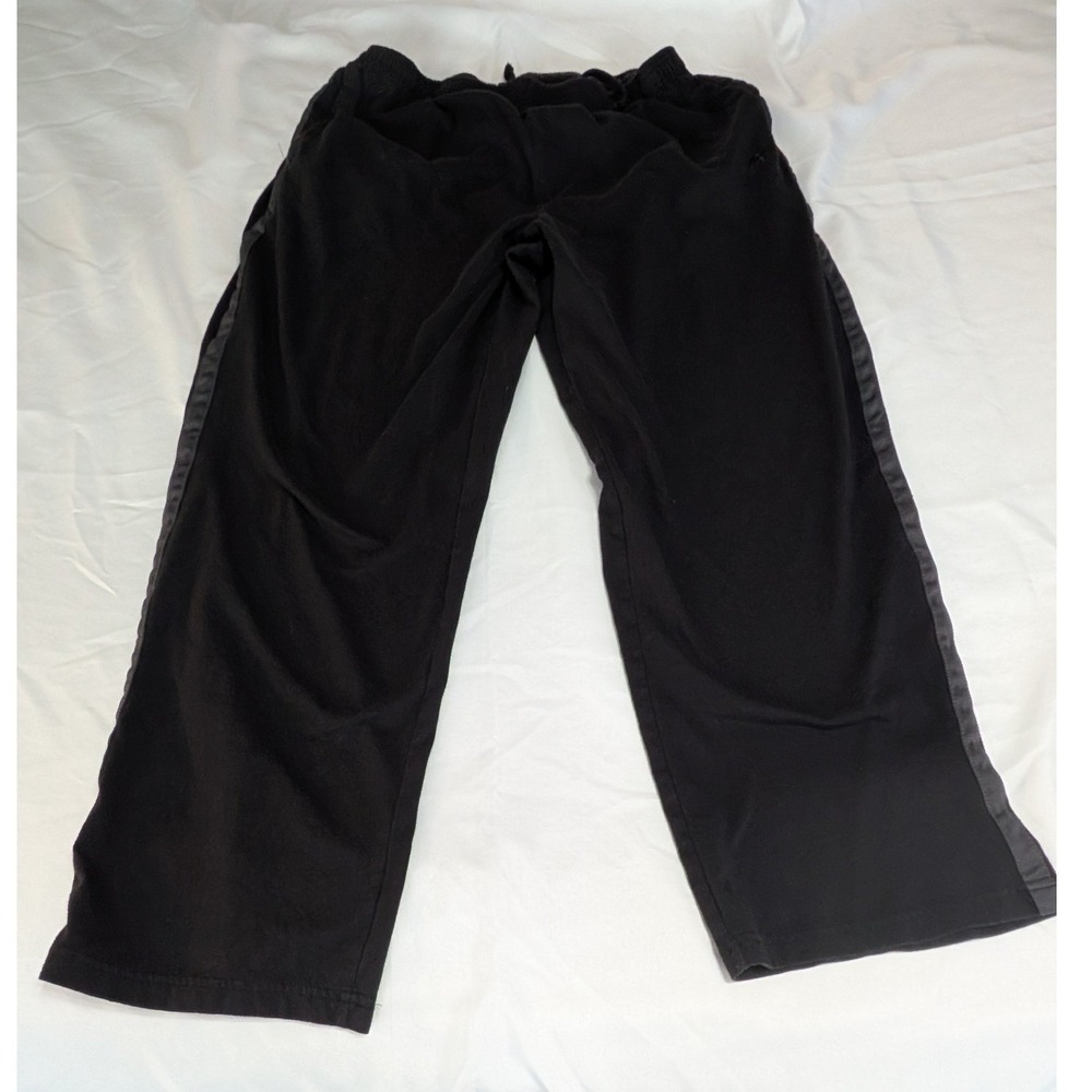 Athletech Sweatpants Mens‎ XL Black Good Fleece Side Stripe Loungewear Relaxed